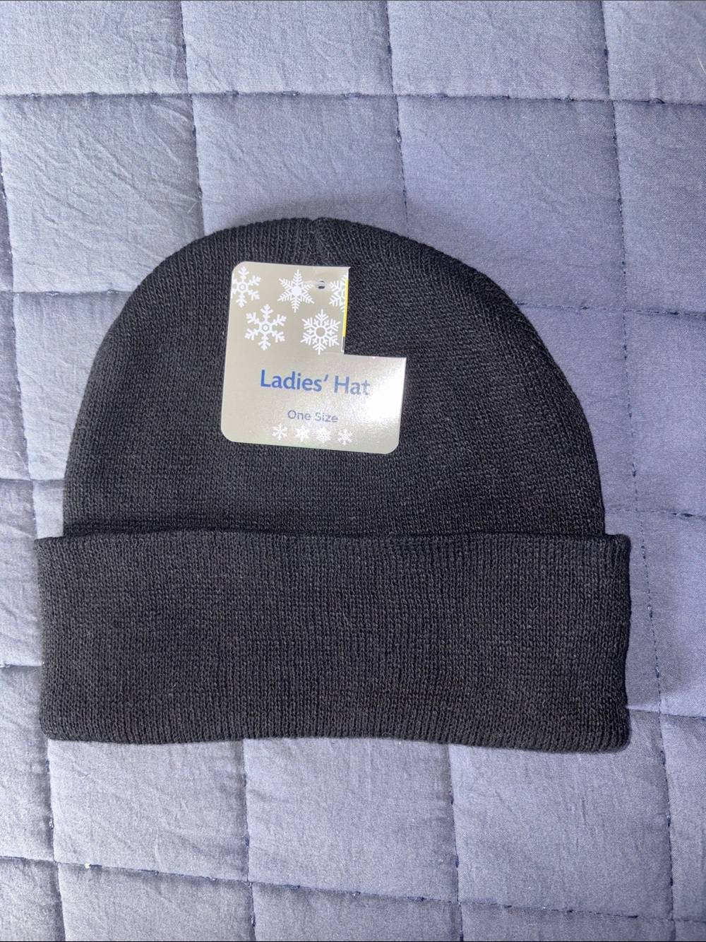 NWT Ladies' Black Knit Beanie Hat - One Size